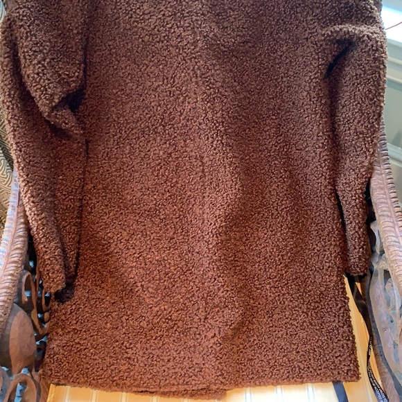 BOOHOO BONDED DOUBLE BREASTED FAUX FUR TEDDY COAT IN CHOCOLATE SIZE 6 - Picture 13 of 16